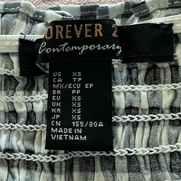 forever21 drop shoulder b/w check dress - Picture 2 of 3
